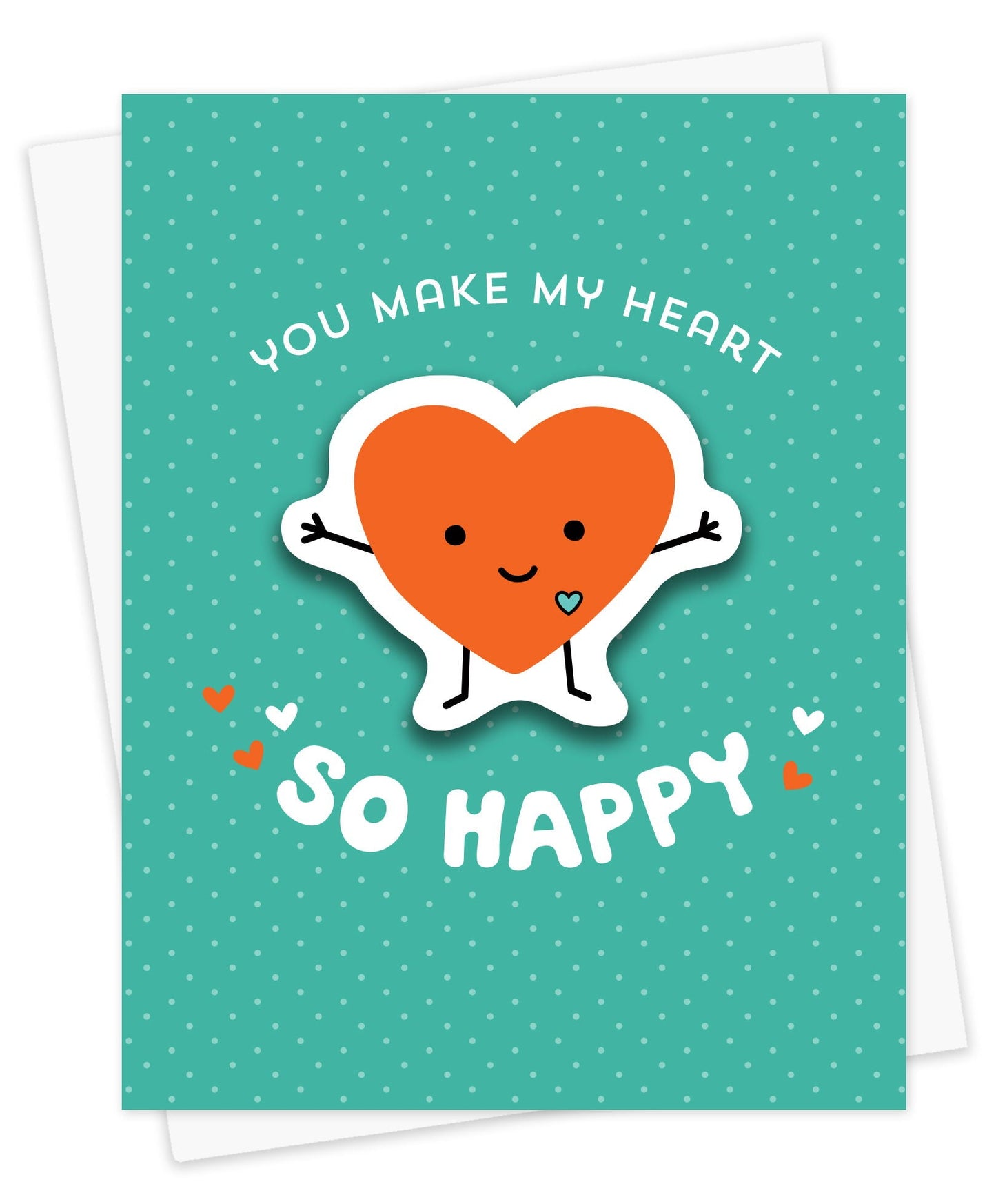 Happy Heart Sticker Love Card