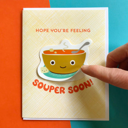 Souper Sticker Get Well Card