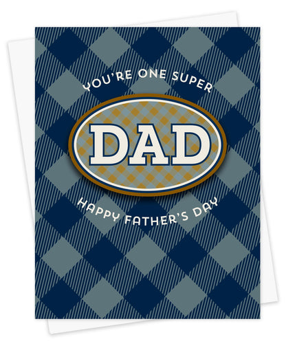 Plaid Dad Sticker Father's Day Card