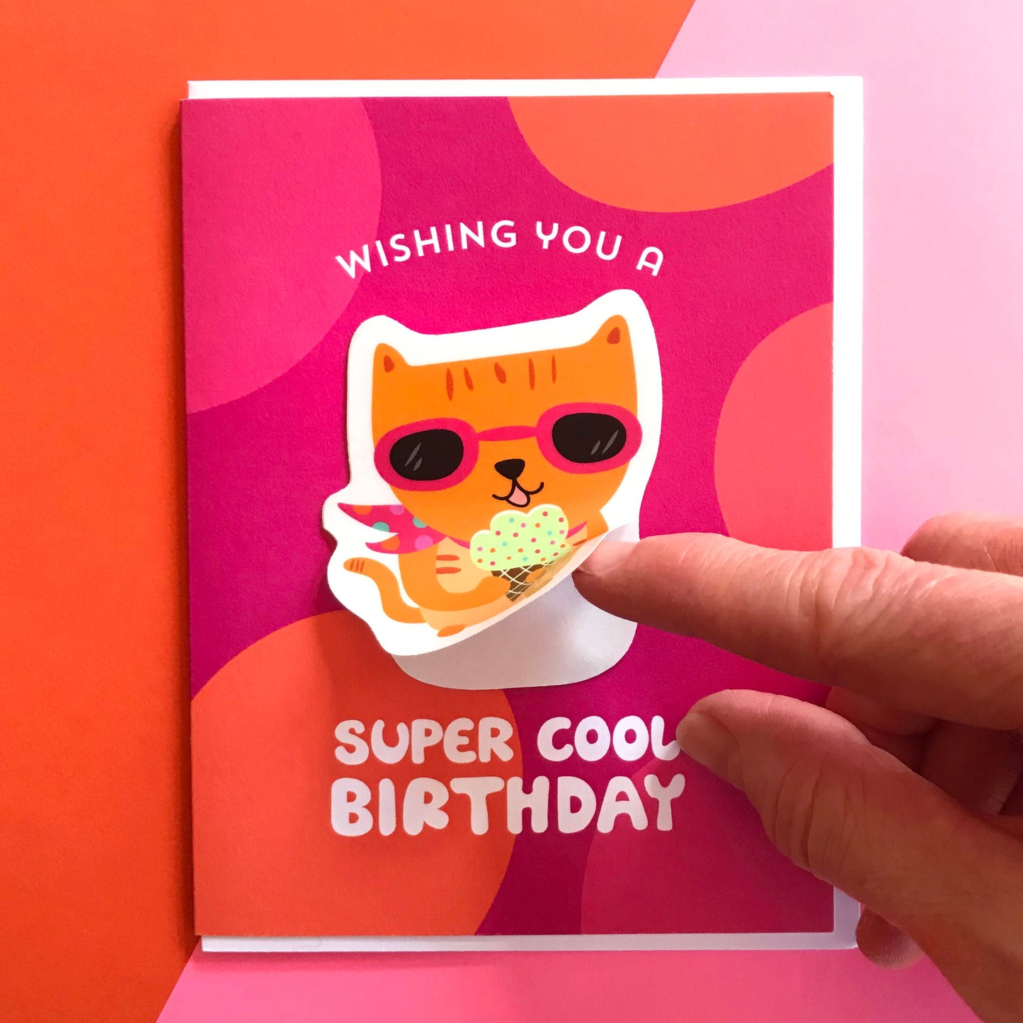 Cool Cat Sticker Birthday Card
