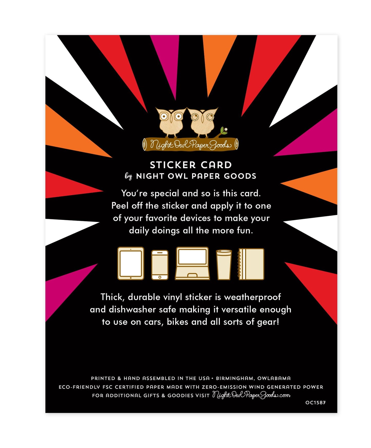 Vampire Sticker Halloween Card