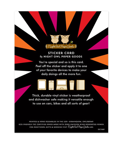 Vampire Sticker Halloween Card