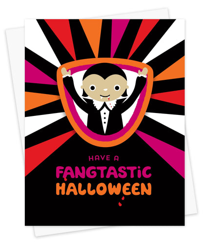 Vampire Sticker Halloween Card