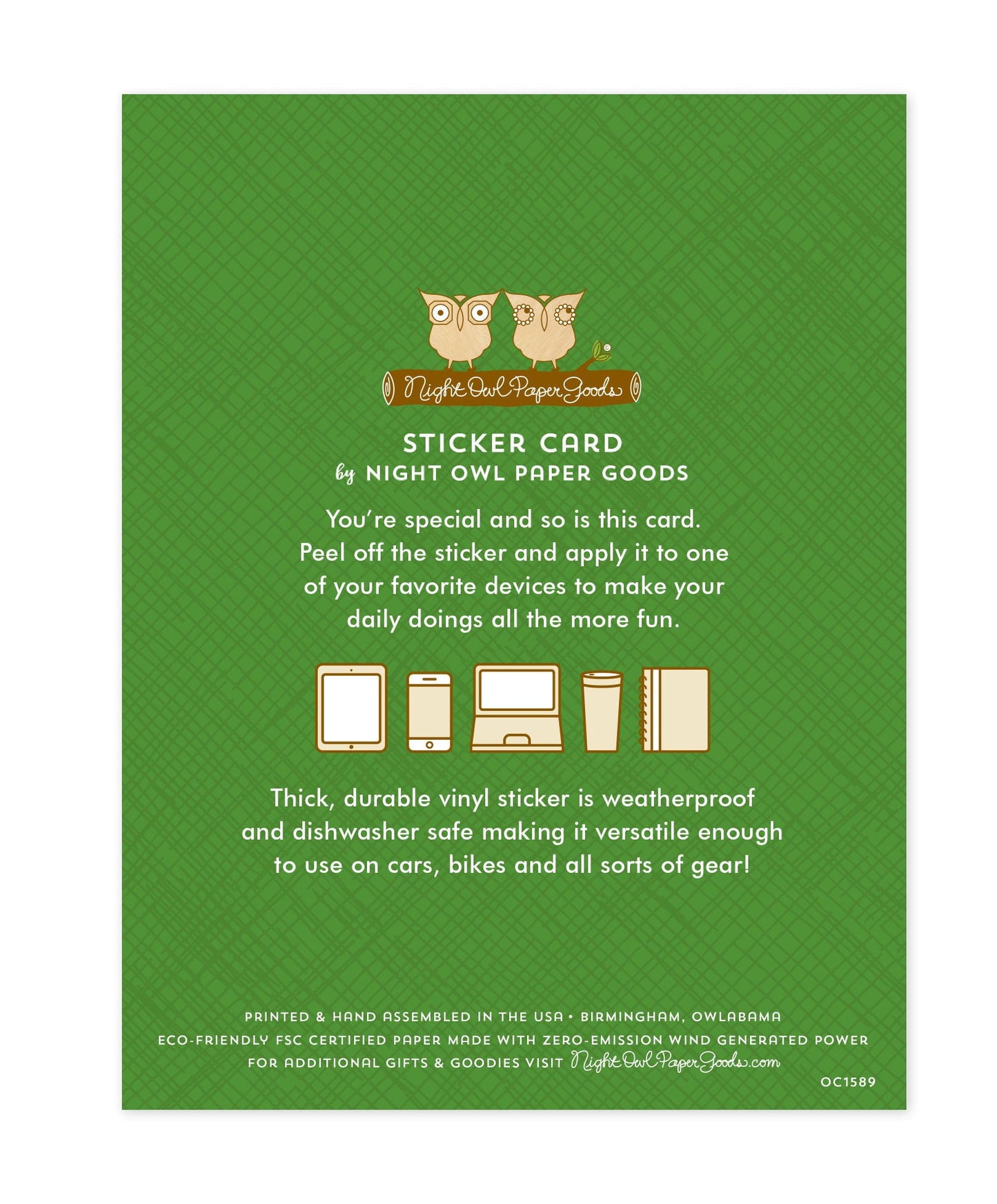 Treemendous Beaver Sticker Birthday Card