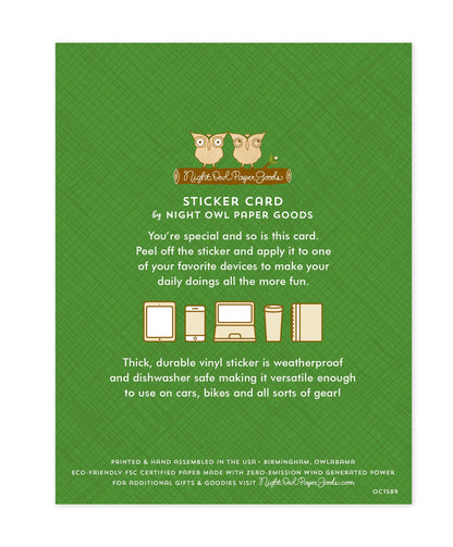 Treemendous Beaver Sticker Birthday Card