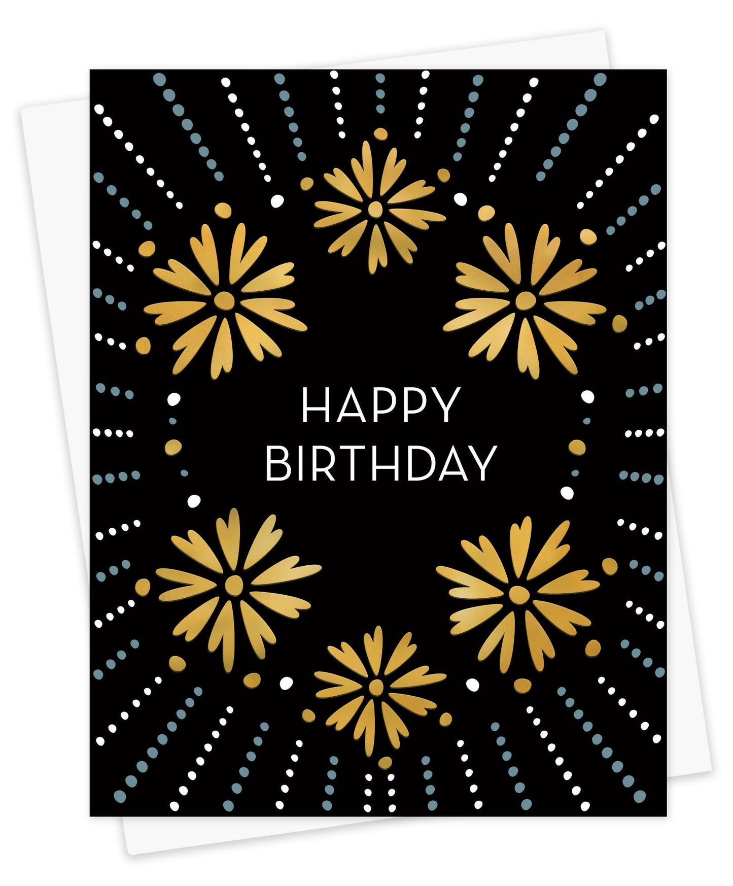 Raven Floral Foil-Stamped Birthday Card