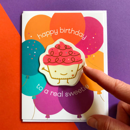 Sweet Cupcake Sticker Birthday Card