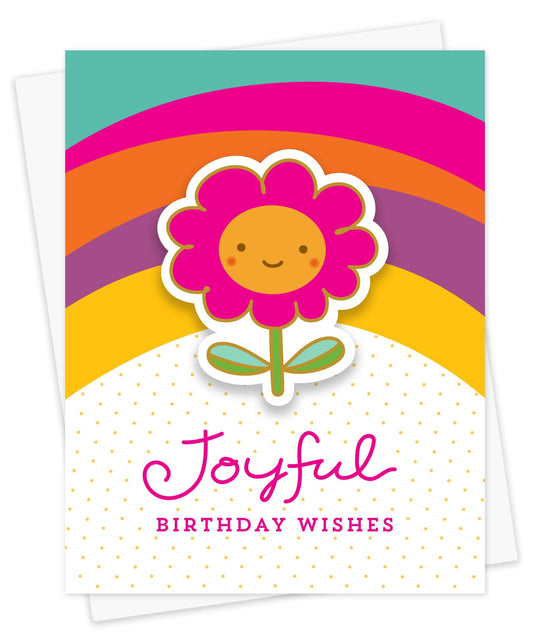 Joyful Flower Sticker Birthday Card