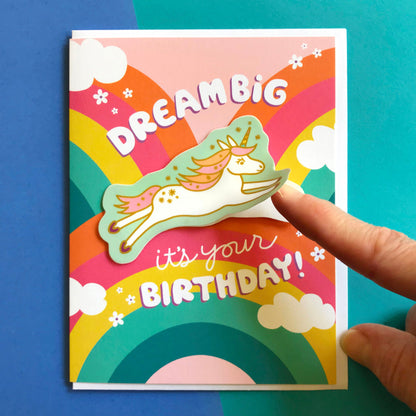 Unicorn Dream Sticker Birthday Card