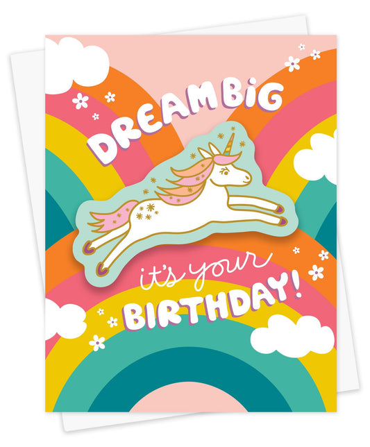 Unicorn Dream Sticker Birthday Card