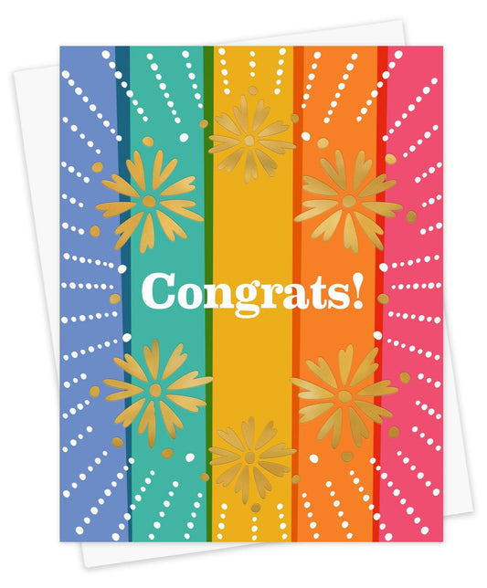Bright Floral Foil-Stamped Congratulations Card