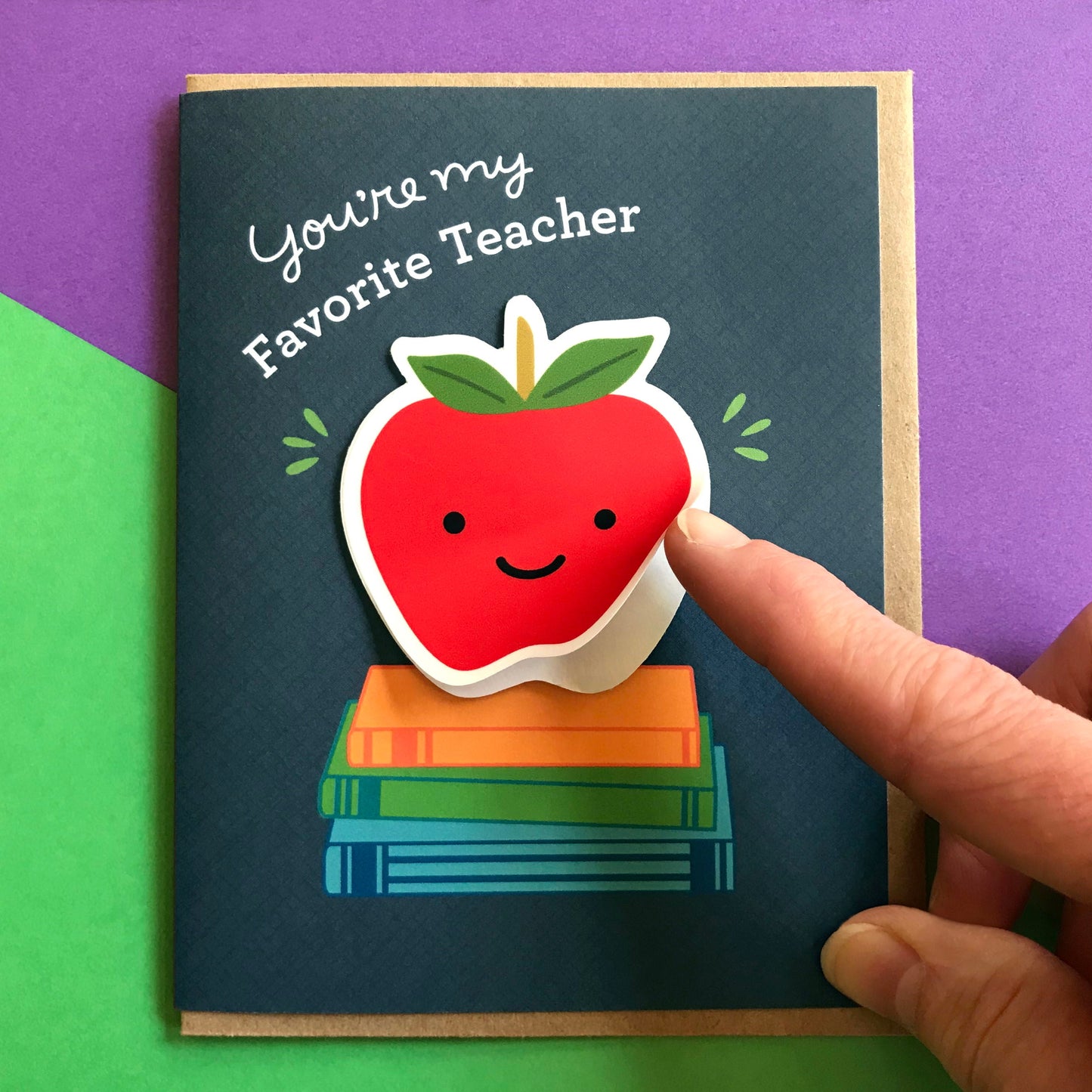 Teacher Apple Sticker Appreciation Card