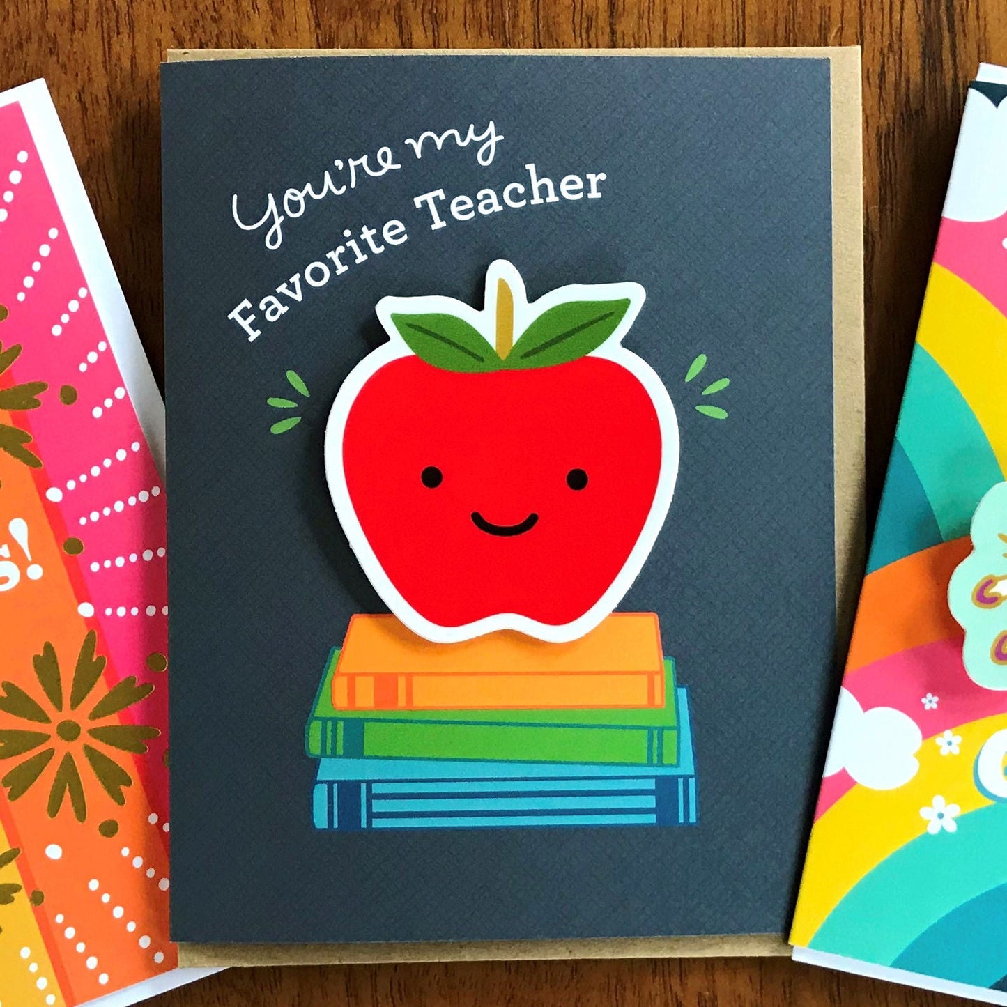 Teacher Apple Sticker Appreciation Card