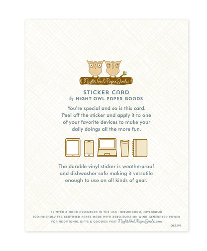 Teacher Apple Sticker Appreciation Card