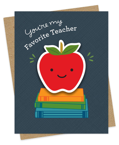 Teacher Apple Sticker Appreciation Card