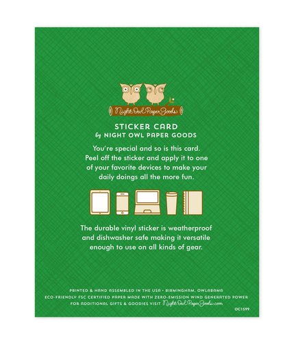 Forest Sloth Sticker Birthday Card