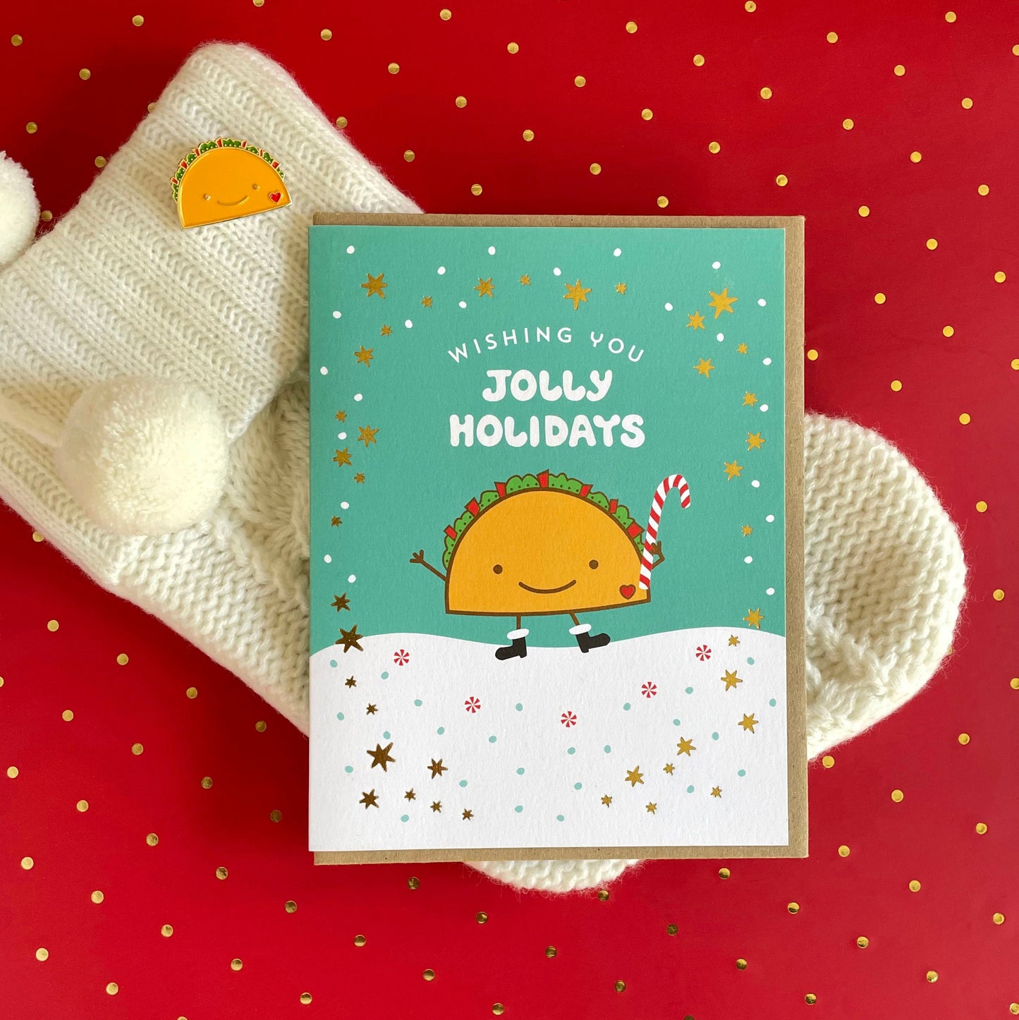 Taco Gold Foil Holiday Card