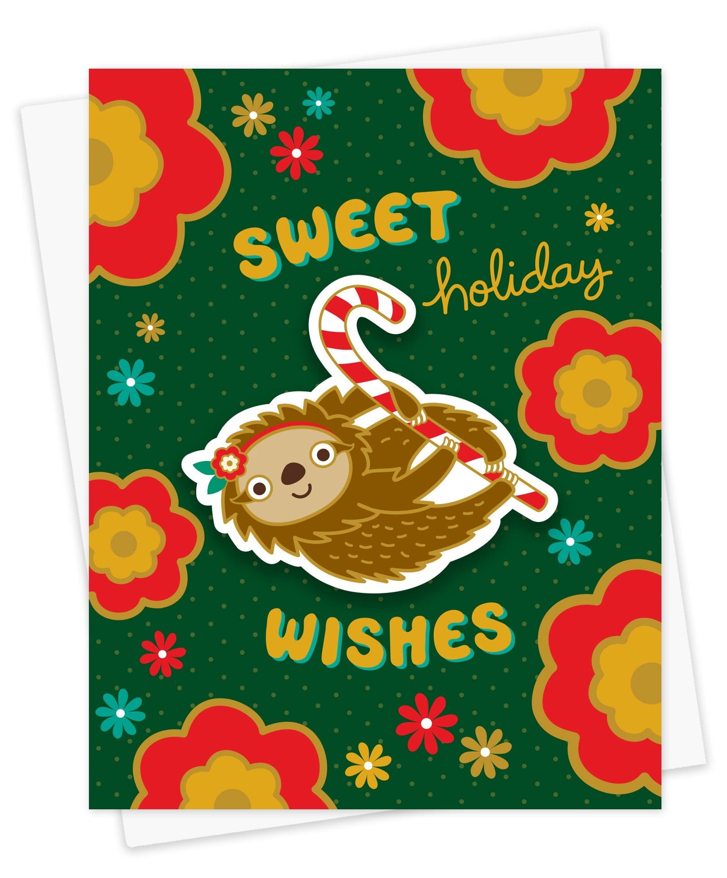 Sweet Sloth Sticker Holiday Card
