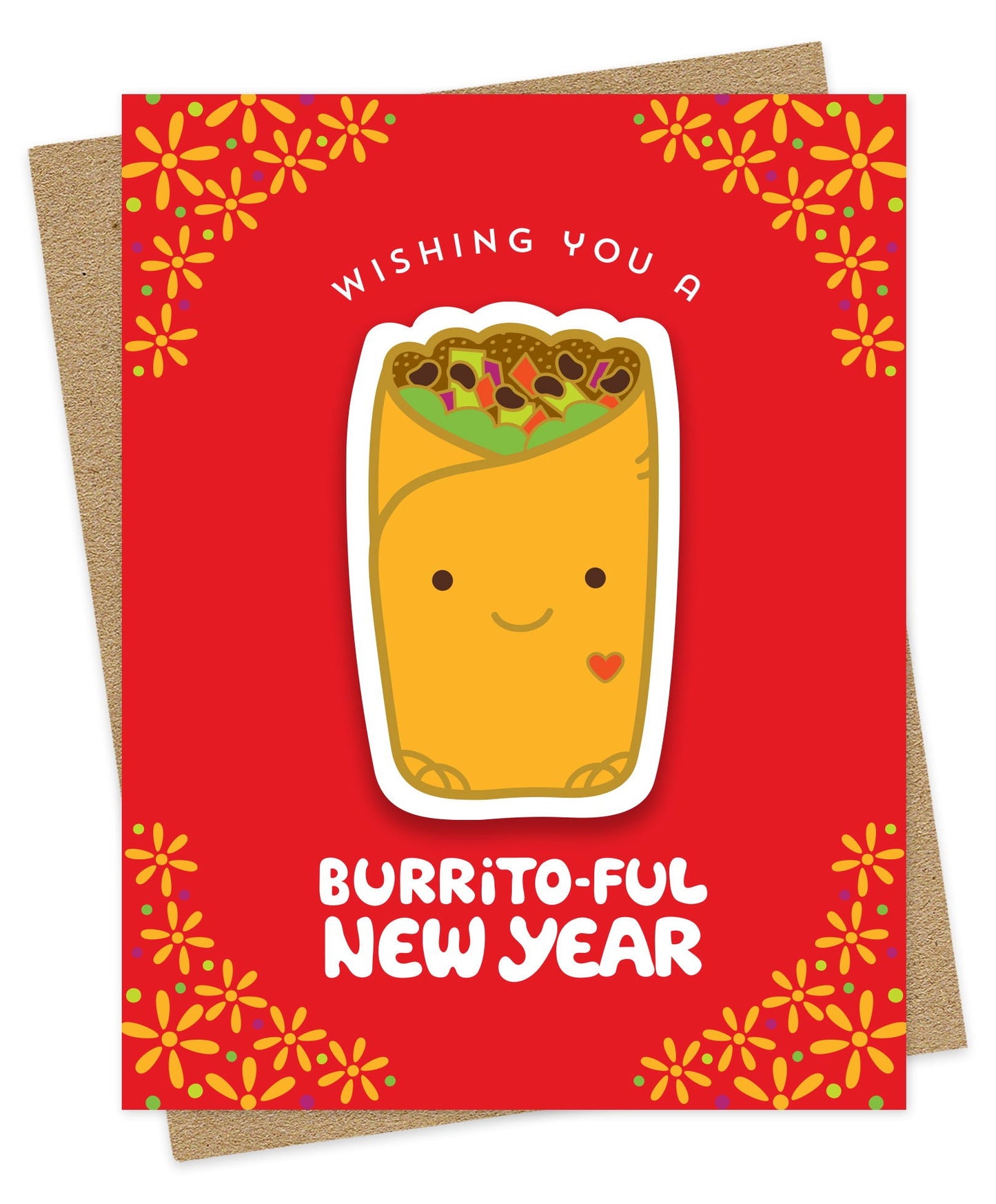 Burrito-Ful New Year Sticker Holiday Card