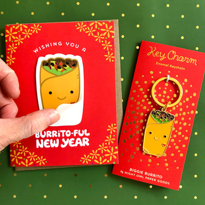 Burrito-Ful New Year Sticker Holiday Card