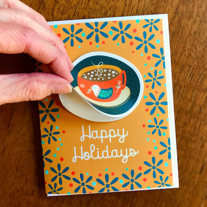 Holiday Cocoa Sticker Holiday Card