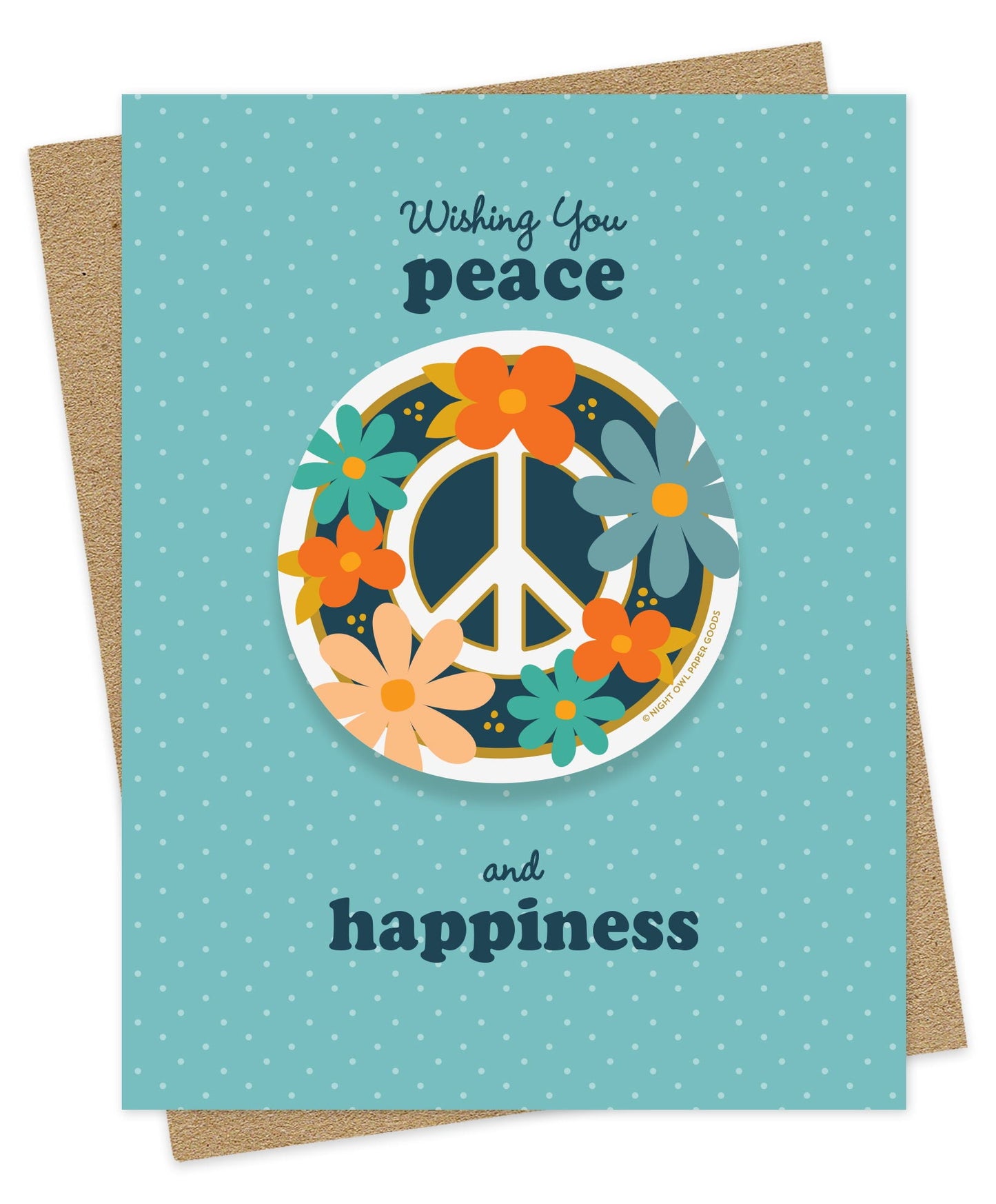 Floral Peace Sticker Holiday Card