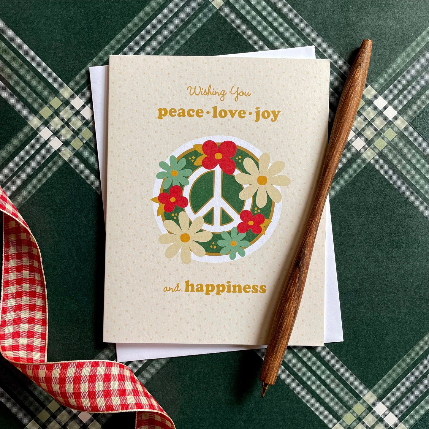 Blooming Peace Cream Holiday Card