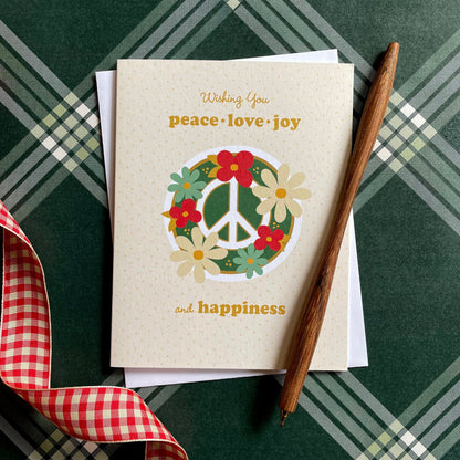 Blooming Peace Cream Holiday Card