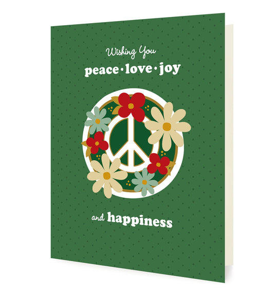Blooming Peace Green Holiday Card