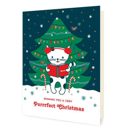 Caroling Kitty Holiday Card