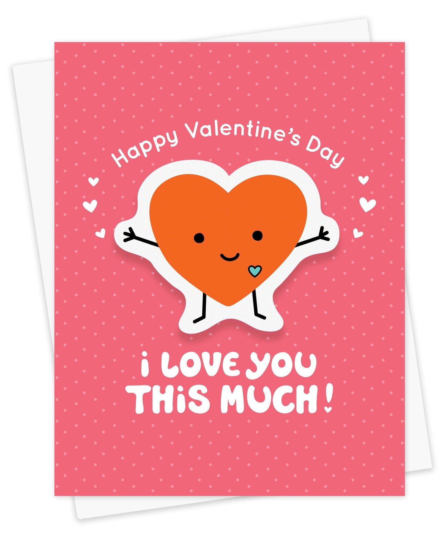 This Much Heart Sticker Valentine's Day Card
