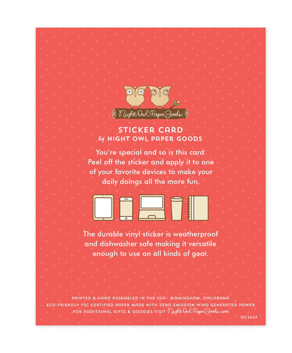 Valentine Smiley Sticker Valentine's Day Card