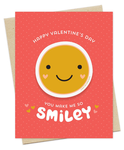 Valentine Smiley Sticker Valentine's Day Card