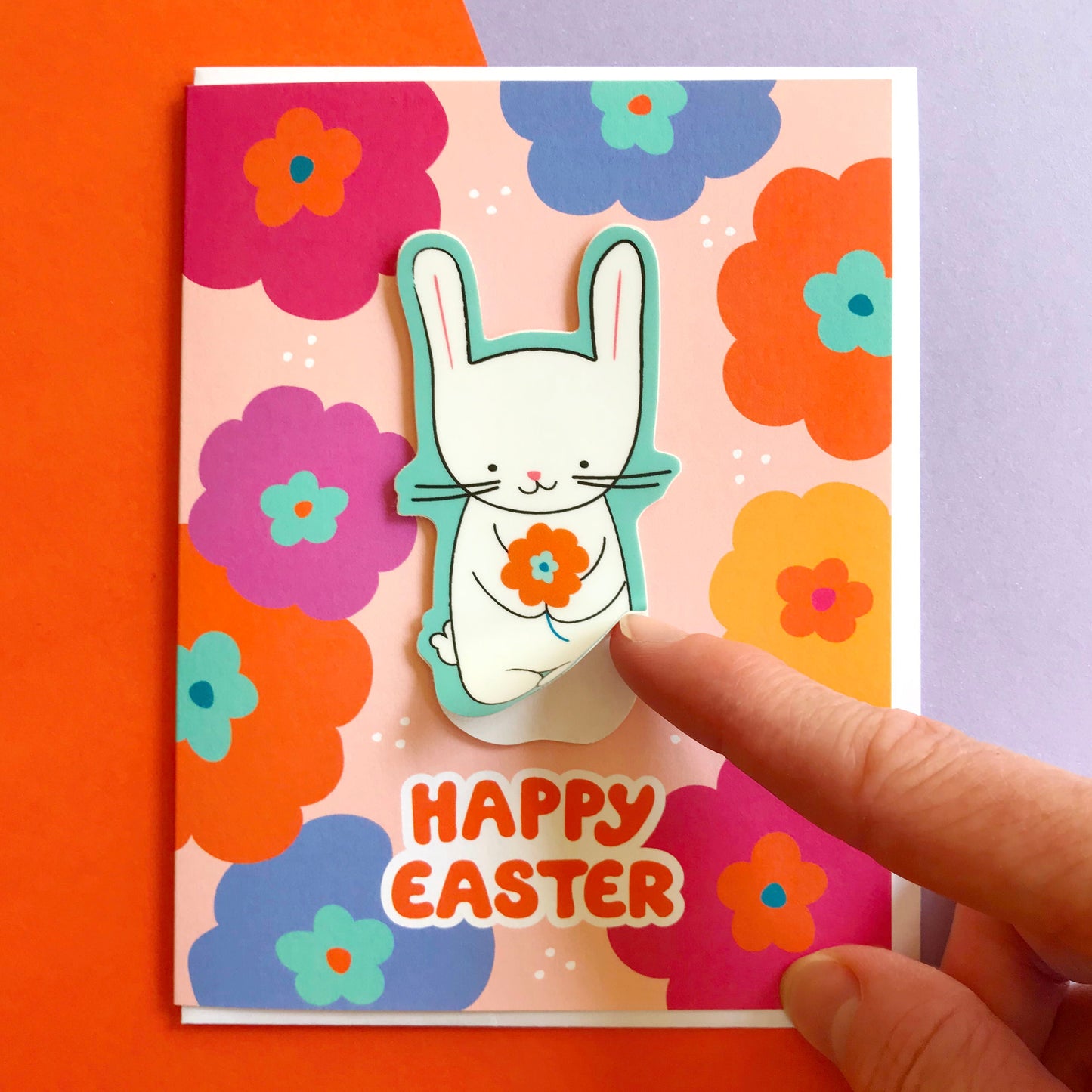 Easter Bunny Sticker Easter Card