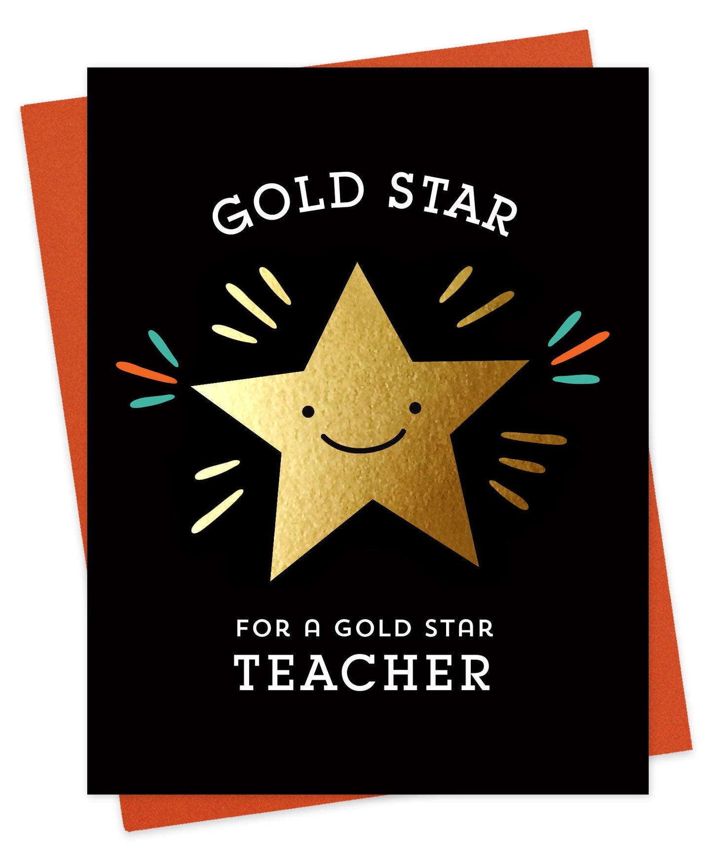 Gold Star Teacher Foil-Stamped Appreciation Card
