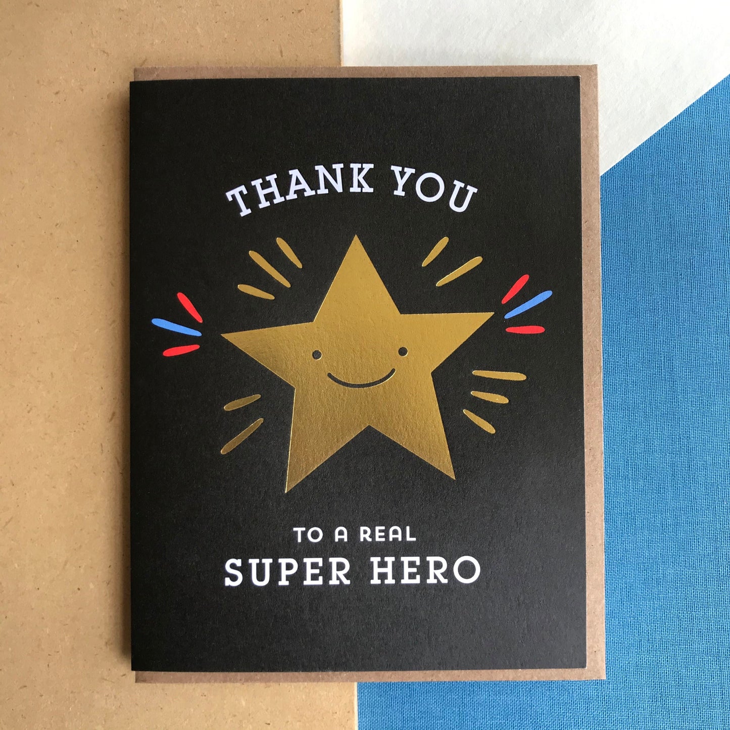Gold Star Hero Foil-Stamped Appreciation Card