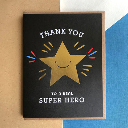Gold Star Hero Foil-Stamped Appreciation Card