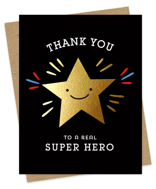 Gold Star Hero Foil-Stamped Appreciation Card
