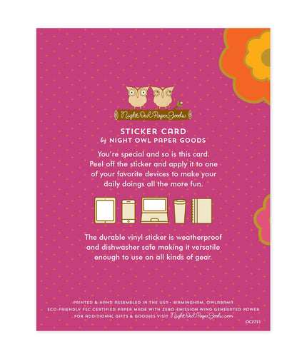 Sweet Pineapple Sticker Thank You Card