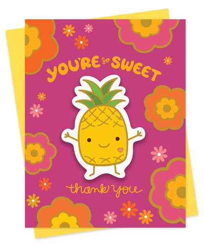 Sweet Pineapple Sticker Thank You Card