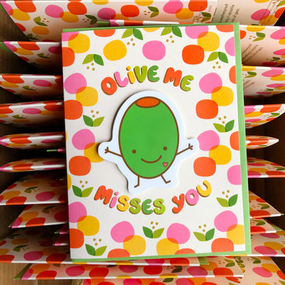 Miss Olive Sticker Thinking of You Card