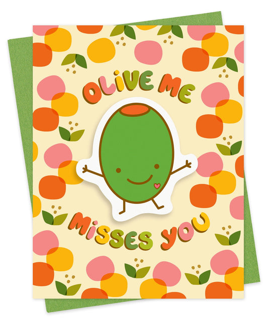 Miss Olive Sticker Thinking of You Card
