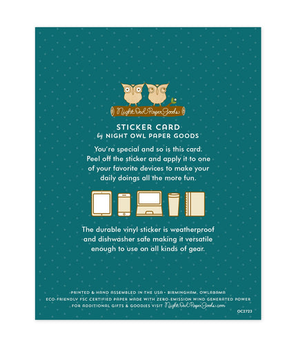 Book Birthday Sticker Birthday Card