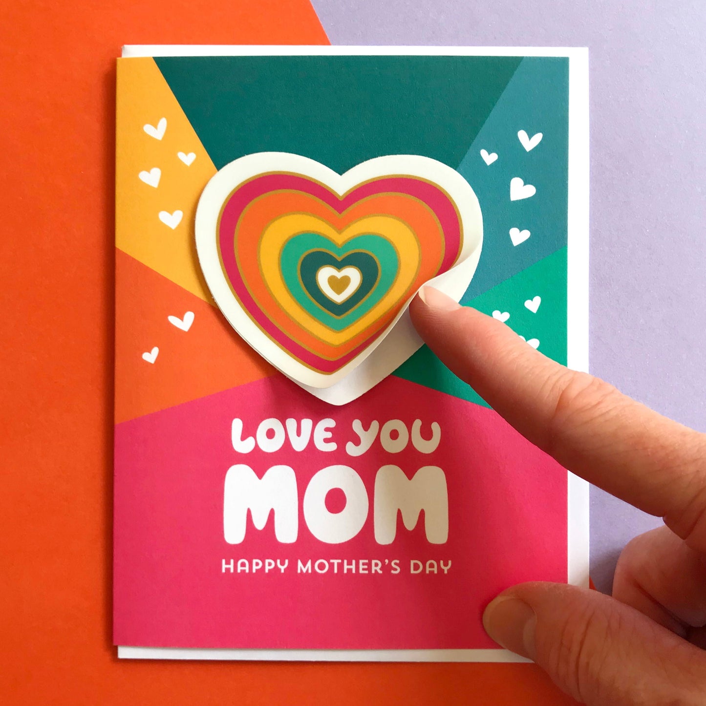 Radiant Heart Mom Sticker Mother's Day Card