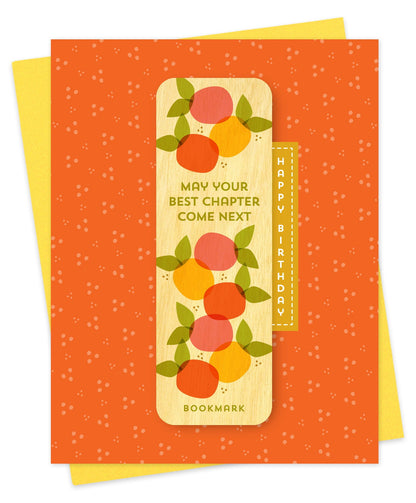 Chapter Fruit Bookmark Birthday Card