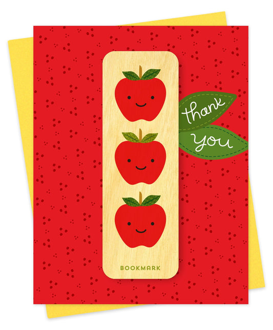 Apples Bookmark Thank You Card