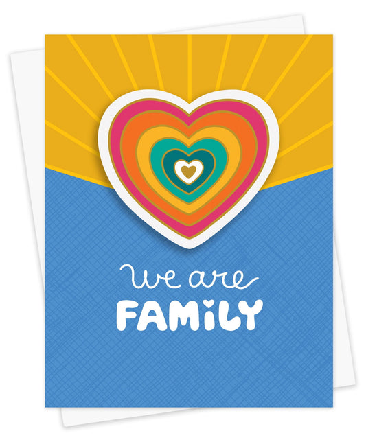 Family Heart Sticker Love Card