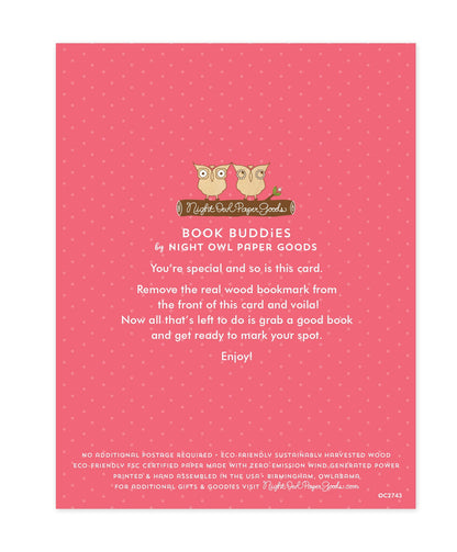 Reading Unicorn Bookmark Birthday Card