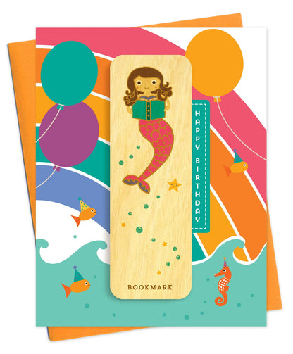 Mermaid Tales Bookmark Birthday Card