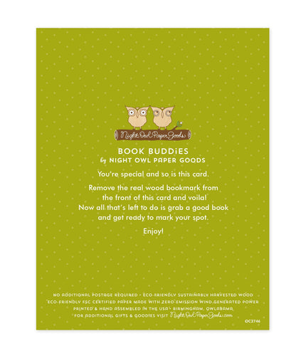 Foxy Fables Bookmark Birthday Card